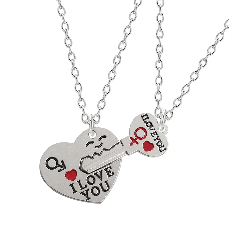 Couple Necklace For Women Girl Cute Heart shaped key Puzzle I LOVE YOU Pendant Necklaces Romantic Harajuku Jewelry Gifts 2019
Couple Necklace For Women Girl Cute Heart shaped key Puzzle I LOVE YOU Pendant Necklaces Romantic Harajuku Jewelry Gifts 2019