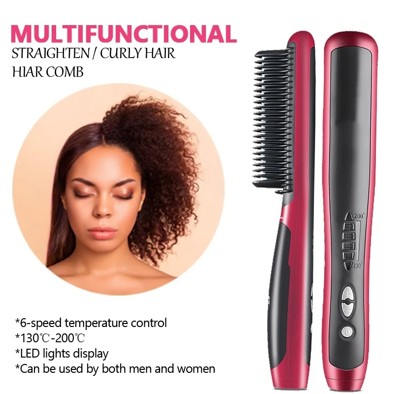 New Professional Hair Straightener Comb Electric Brush Straightening Flat Iron Styling Tools | Красота и здоровье