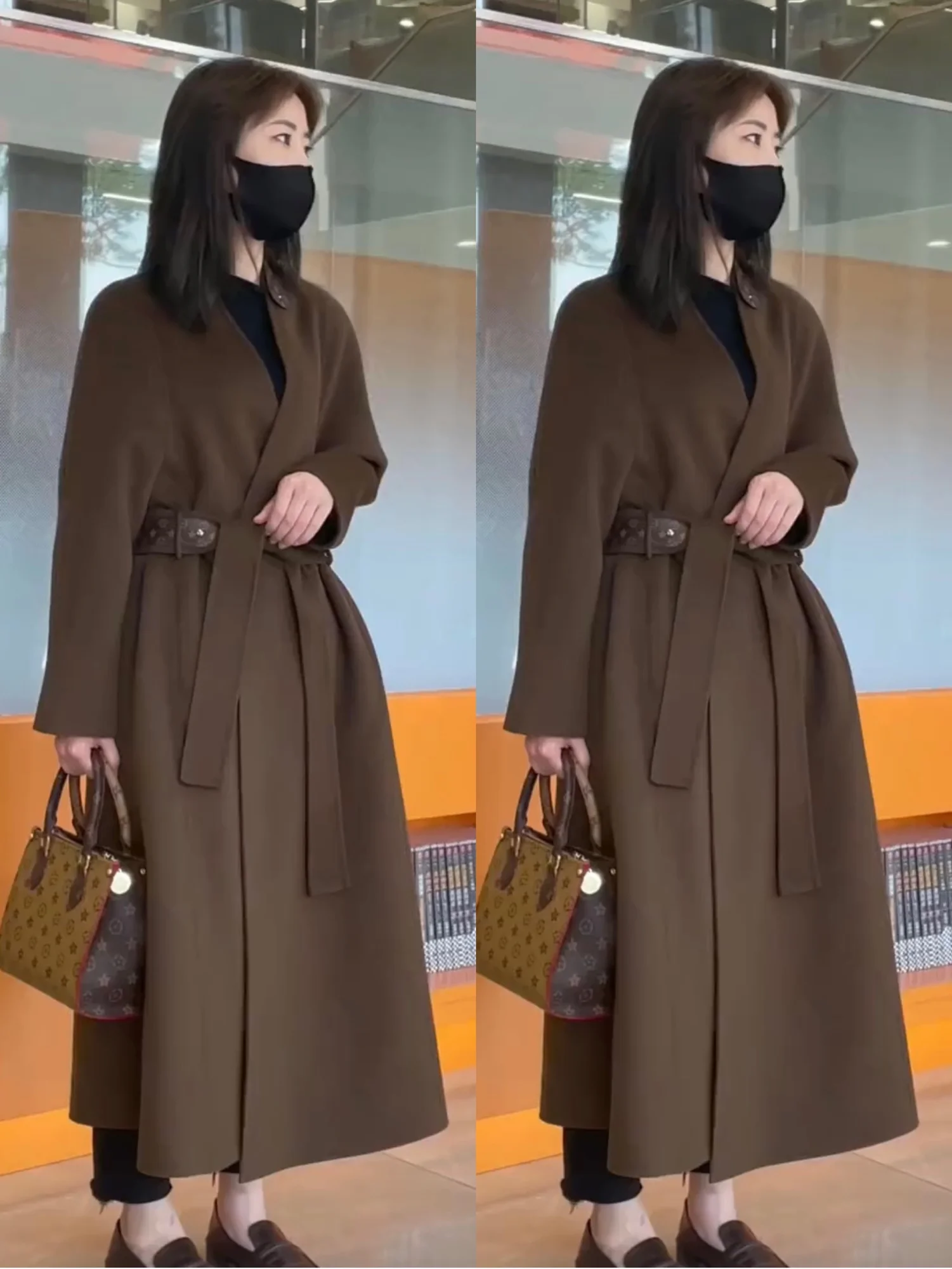 V-neck double-sided cashmere coat women's medium length new loose Hepburn wool coat in autumn and winter 2021 high end
V-neck double-sided cashmere coat women's medium length new loose Hepburn wool coat in autumn and winter 2021 high end
