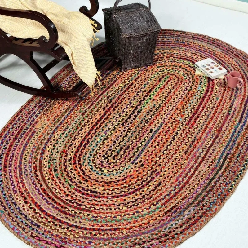 Rugs 100% Natural Jute Household Oval Double-sided Rug Woven Style Hemp Rug Small Rug
Rugs 100% Natural Jute Household Oval Double-sided Rug Woven Style Hemp Rug Small Rug