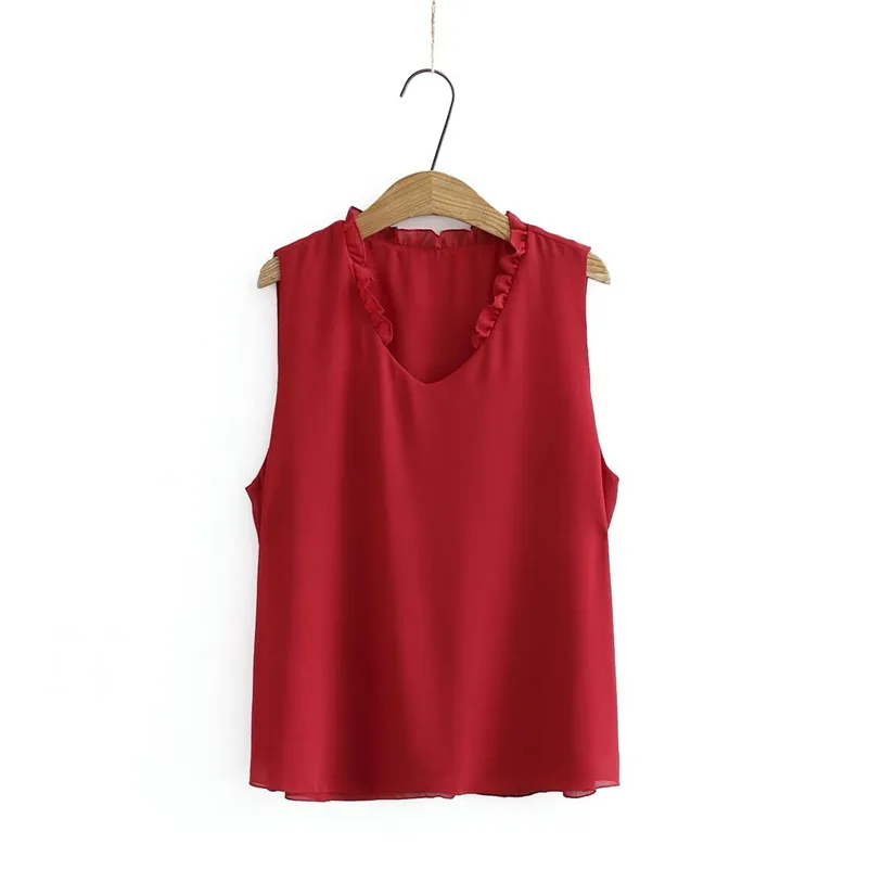 New Women Summer Vest Tops Sleeveless V-neck Ruffles Chiffon Blouse Plus Size Tops L-7XL 8XL Lady Shirt Clothing 10 Colors
New Women Summer Vest Tops Sleeveless V-neck Ruffles Chiffon Blouse Plus Size Tops L-7XL 8XL Lady Shirt Clothing 10 Colors