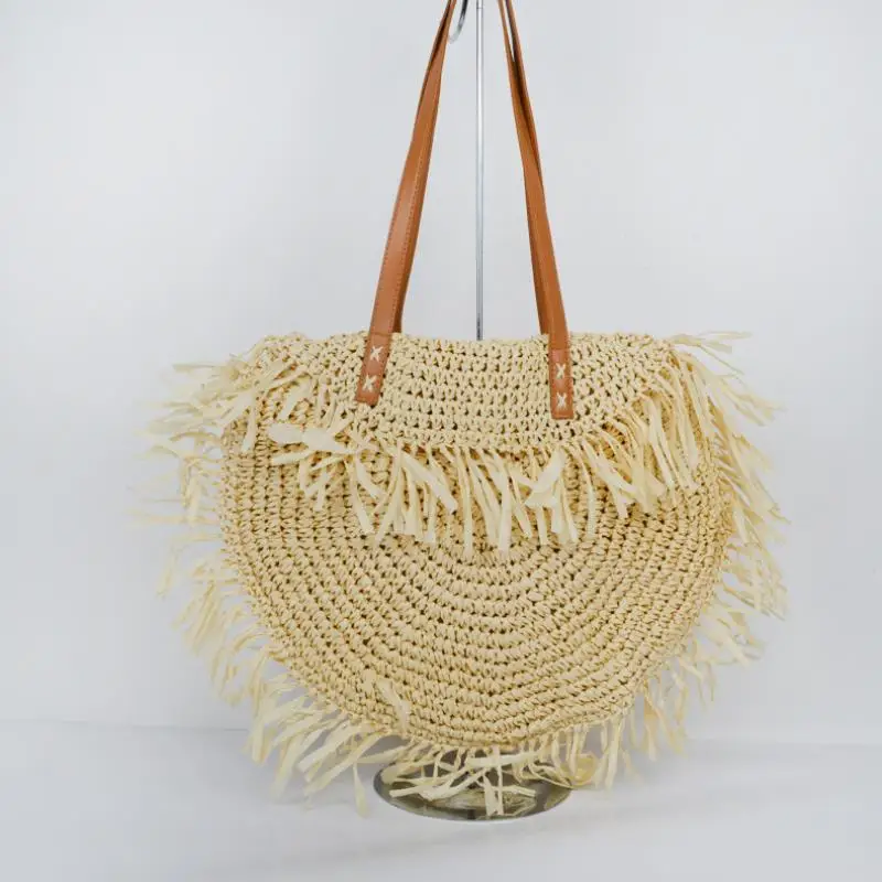 Boho Tassel Straw Women Shoulder Bag Bohemian Woven Straw Bags Women Handbags Large Capacity Beach Women's Bag 2021 Round Tote
Boho Tassel Straw Women Shoulder Bag Bohemian Woven Straw Bags Women Handbags Large Capacity Beach Women's Bag 2021 Round Tote