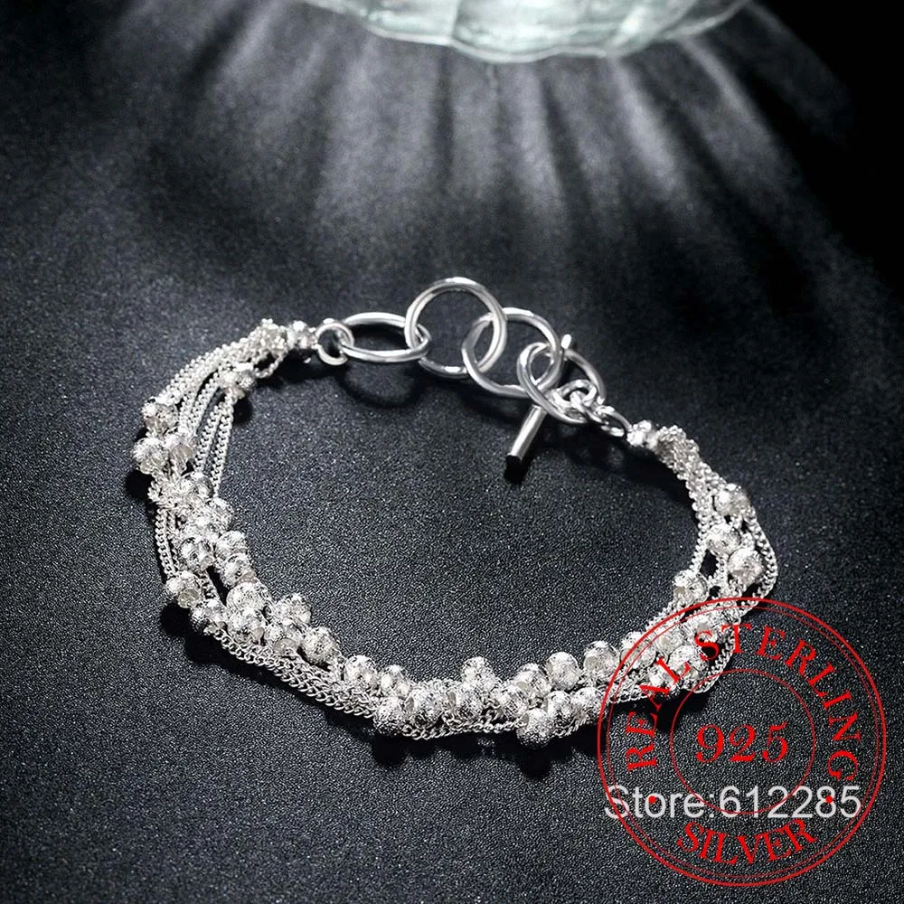 Hot Sale 925 Sterling Silver Fine Jewelry Fashion Six Line Frosted Bead Bracelet Bangle Pulseiras de Prata for Women Gift
Hot Sale 925 Sterling Silver Fine Jewelry Fashion Six Line Frosted Bead Bracelet Bangle Pulseiras de Prata for Women Gift