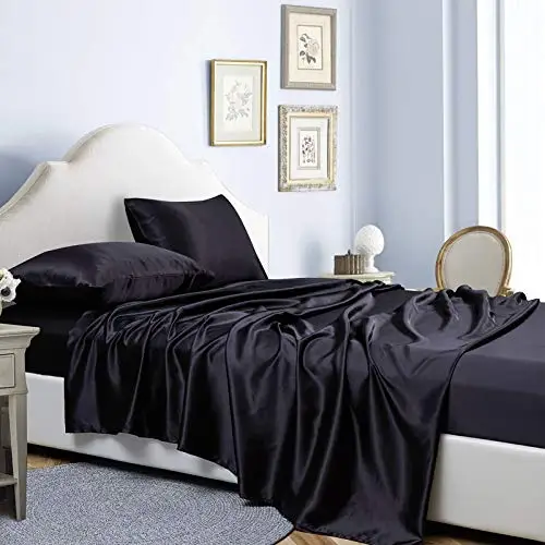 HOTNIU Satin Silk Bedding Sets All Season Extra Soft Fitted Silky Bed Sheet Set Wrinkle & Fade Resistant Twin Queen King Size
HOTNIU Satin Silk Bedding Sets All Season Extra Soft Fitted Silky Bed Sheet Set Wrinkle & Fade Resistant Twin Queen King Size