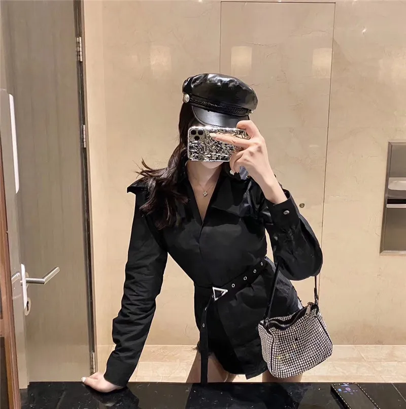 Женские блузки WHITNEY WANG весна 2020 уличная мода блузка с карманами на плечах и поясом