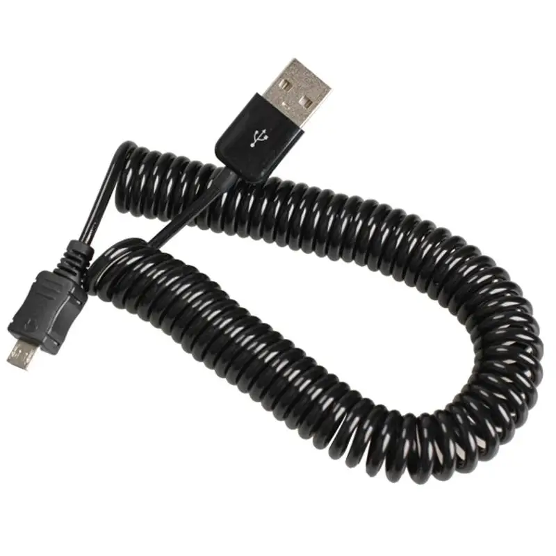 Спиральный USB 2 0 A папа к Micro B 5Pin адаптер пружинный кабель | Электроника