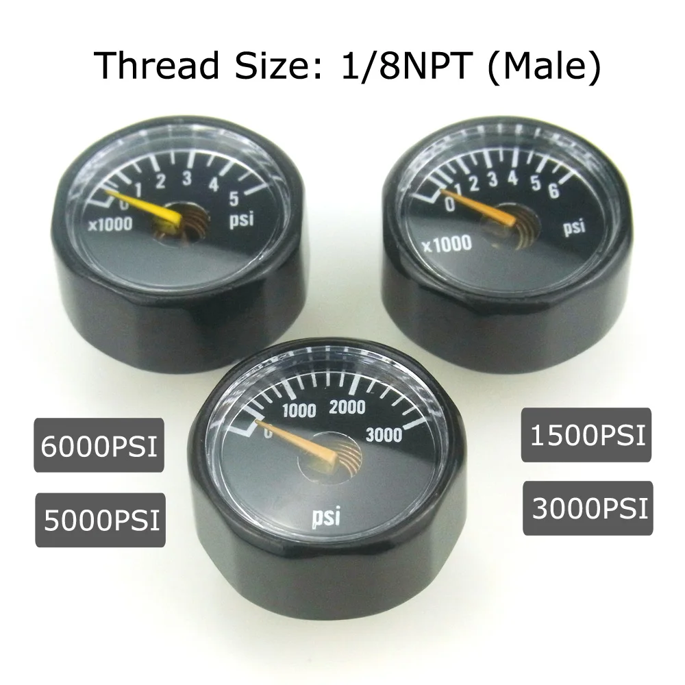 New Paintball Acessorios PCP Air Gun Airsoft Mini Gauge Manometer 1500PSI & 3000PSI & 5000PSI & 6000PSI 1/8NPT (Black)
New Paintball Acessorios PCP Air Gun Airsoft Mini Gauge Manometer 1500PSI & 3000PSI & 5000PSI & 6000PSI 1/8NPT (Black)