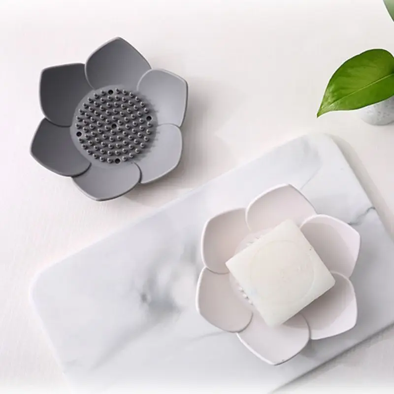 Flexible Silicone Bathroom Shower Soap Box Dish Storage Plate Tray Drain Holder Flower Soapbox P15F
Flexible Silicone Bathroom Shower Soap Box Dish Storage Plate Tray Drain Holder Flower Soapbox P15F