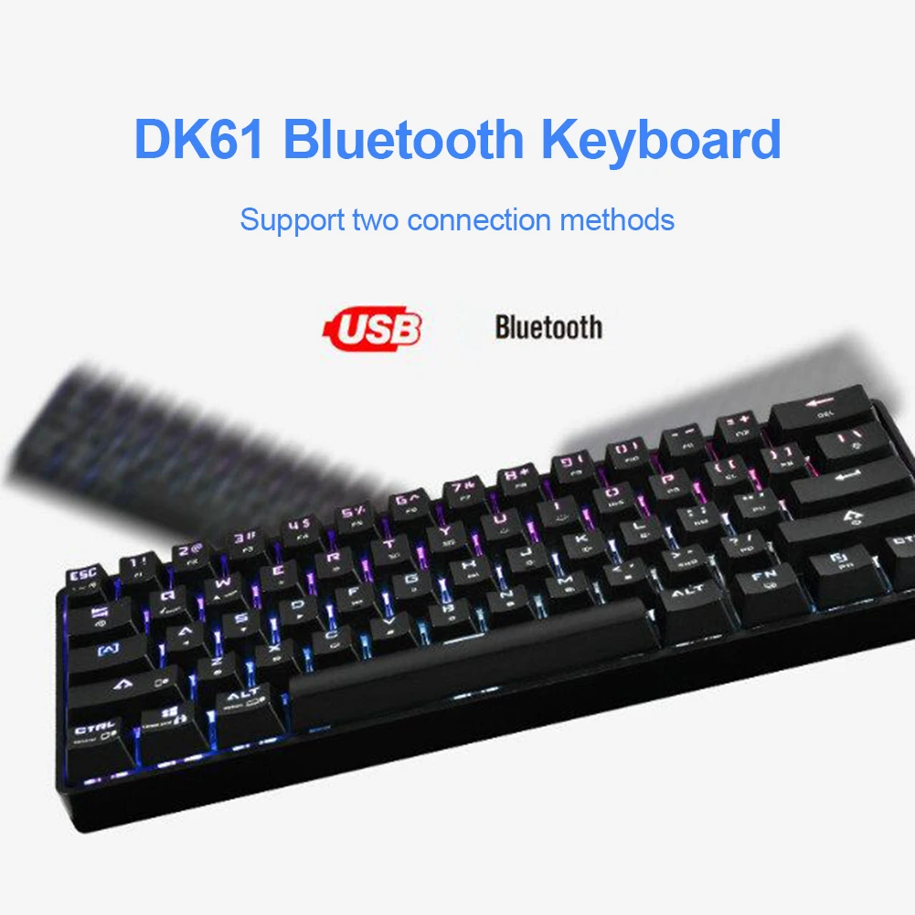DK61 61-Key Gaming Keyboard Wireless Bluetooth-compatible 5.1 Mechanical Keyboard Dual-Mode USB Wired RGB7 Color Monochrome 
DK61 61-Key Gaming Keyboard Wireless Bluetooth-compatible 5.1 Mechanical Keyboard Dual-Mode USB Wired RGB7 Color Monochrome