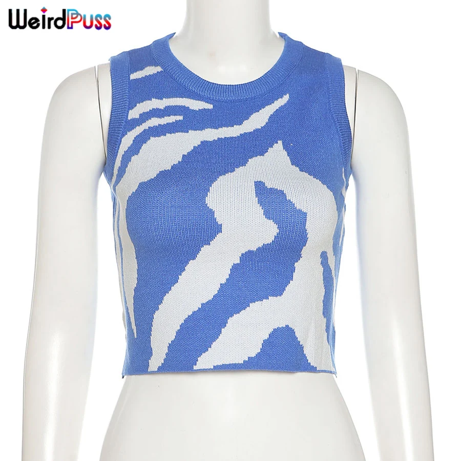 Weird Puss Knitted Women Tank Top O-Neck Patchwork Summer Casual Short Vest Skinny Streetwear 2021 Fashion Wild Stretchy Outfits
Weird Puss Knitted Women Tank Top O-Neck Patchwork Summer Casual Short Vest Skinny Streetwear 2021 Fashion Wild Stretchy Outfits
