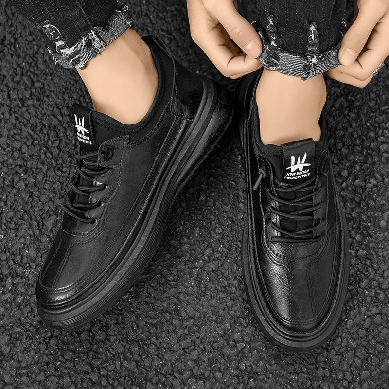 Spring 2021 Male Pu Leather Shoes Black Brown Man Casual Sneakers Popular Youth Men Casual Footwear Wearable Mens Walking Shoe
Spring 2021 Male Pu Leather Shoes Black Brown Man Casual Sneakers Popular Youth Men Casual Footwear Wearable Mens Walking Shoe