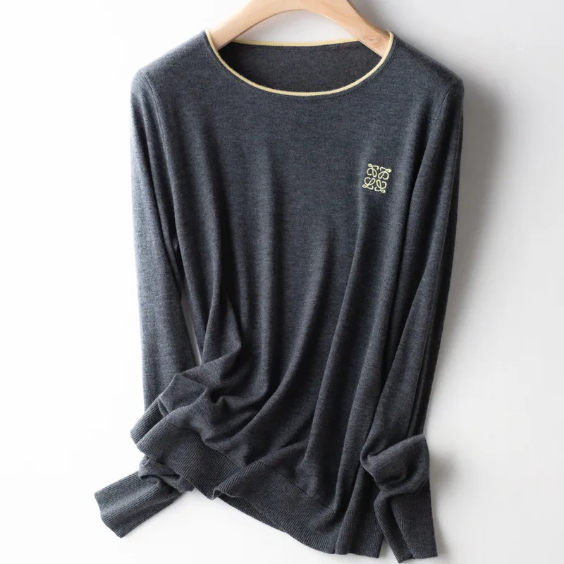 100% Wool Cashmere Knitted Sweater Women Solid Embroidery O-Neck Full Sleeve Loose Female Pullover Elegant Jumpers Girls Tops
100% Wool Cashmere Knitted Sweater Women Solid Embroidery O-Neck Full Sleeve Loose Female Pullover Elegant Jumpers Girls Tops