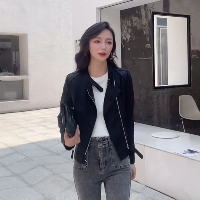 ASH Spring And Autumn Leather Jacket Fashion European Wind Turbine Was Thin PU Leather Short Haining Leather Jacket
ASH Spring And Autumn Leather Jacket Fashion European Wind Turbine Was Thin PU Leather Short Haining Leather Jacket