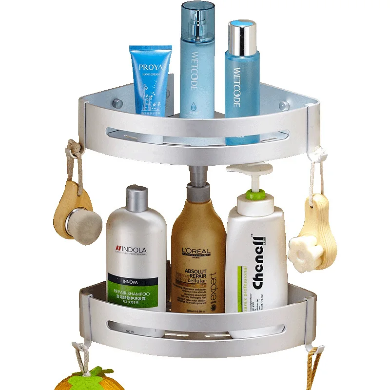 Punch-free bathroom shelf Space aluminum triangle corner wall-mounted toilet storage rack on toilet wall 
Punch-free bathroom shelf Space aluminum triangle corner wall-mounted toilet storage rack on toilet wall