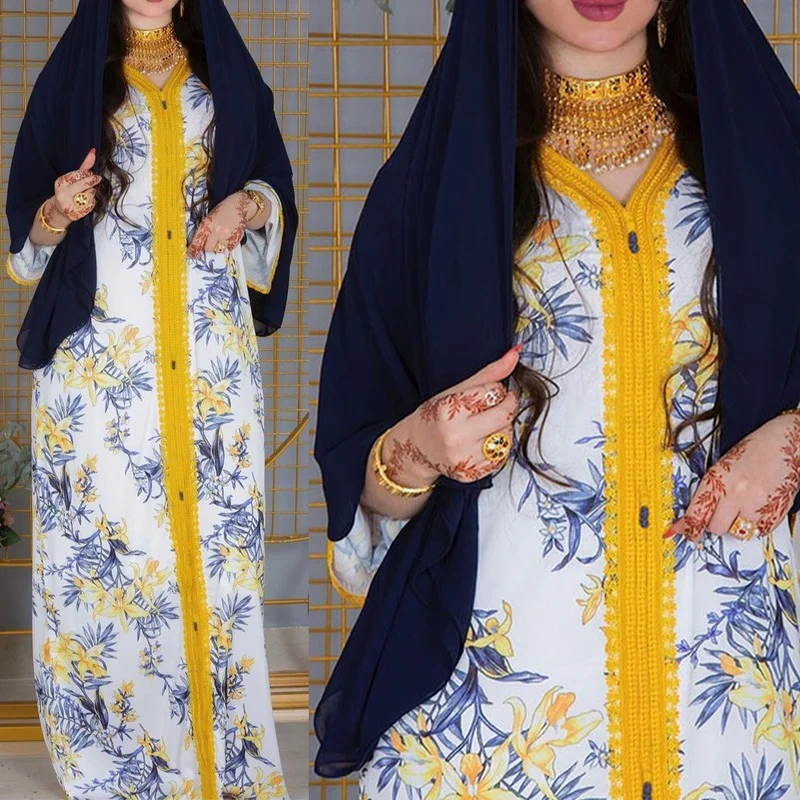 Muslim Fashion Woman Long Evening Dress Turkish Clothes Djellaba Femme Elegant Ladies Gown African Print Plus Size Boubou
Muslim Fashion Woman Long Evening Dress Turkish Clothes Djellaba Femme Elegant Ladies Gown African Print Plus Size Boubou