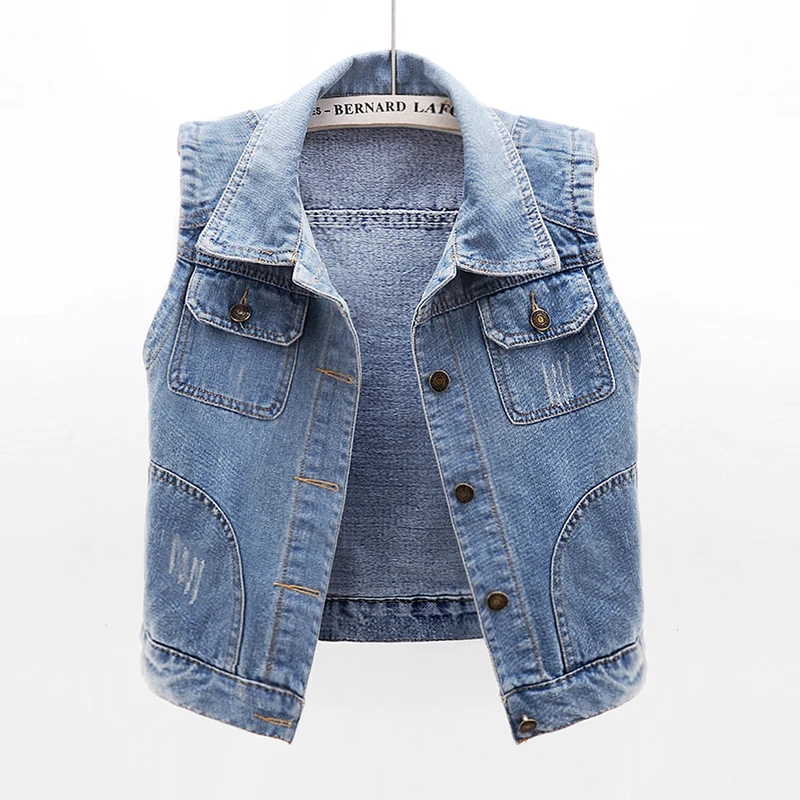 Korean fashion 2020 spring summer NEW women sleeveless denim vests female Scratches vintage jean waistcoat JC237
Korean fashion 2020 spring summer NEW women sleeveless denim vests female Scratches vintage jean waistcoat JC237