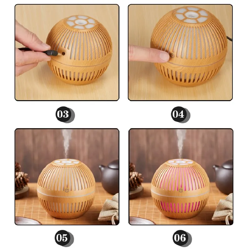 USB humidifier 130ml Wood grain Hollow Aroma Diffuser Air humidifier with colorful lights for office home
USB humidifier 130ml Wood grain Hollow Aroma Diffuser Air humidifier with colorful lights for office home