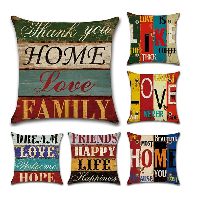 Vintage Style Letter Cotton Linen Square Pillow Cover Home Decorative Throw Pillowcases Fabric Bed Car 45*45cm 1pc
Vintage Style Letter Cotton Linen Square Pillow Cover Home Decorative Throw Pillowcases Fabric Bed Car 45*45cm 1pc