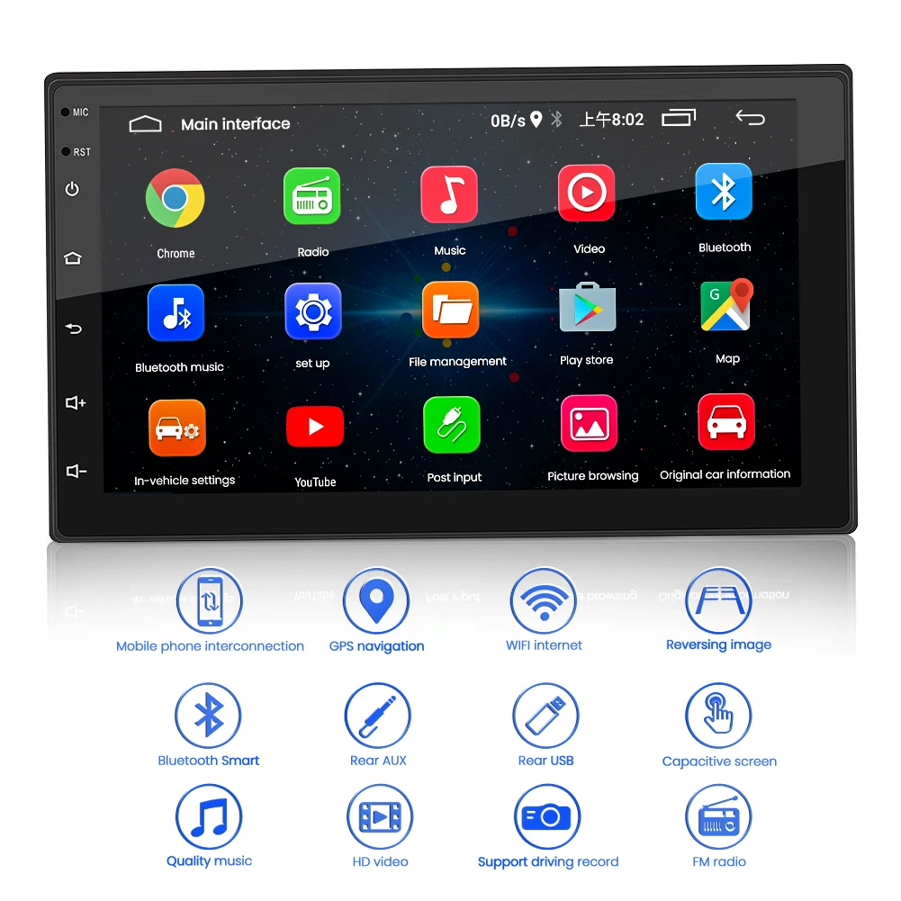 Автомагнитола 2 Din, мультимедийный проигрыватель на Android с 7-дюймовым сенсорным HD-экраном, GPS-навигацией, MP5/4/3
Автомагнитола 2 Din, мультимедийный проигрыватель на Android с 7-дюймовым сенсорным HD-экраном, GPS-навигацией, MP5/4/3