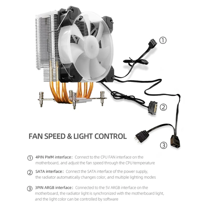 Computer Case Fan LED Silent Fan, 4 Heat Pipes CPU Coolers, and Radiators Ultra Quiet,Colorful Case Fan 12V-3pin
Computer Case Fan LED Silent Fan, 4 Heat Pipes CPU Coolers, and Radiators Ultra Quiet,Colorful Case Fan 12V-3pin