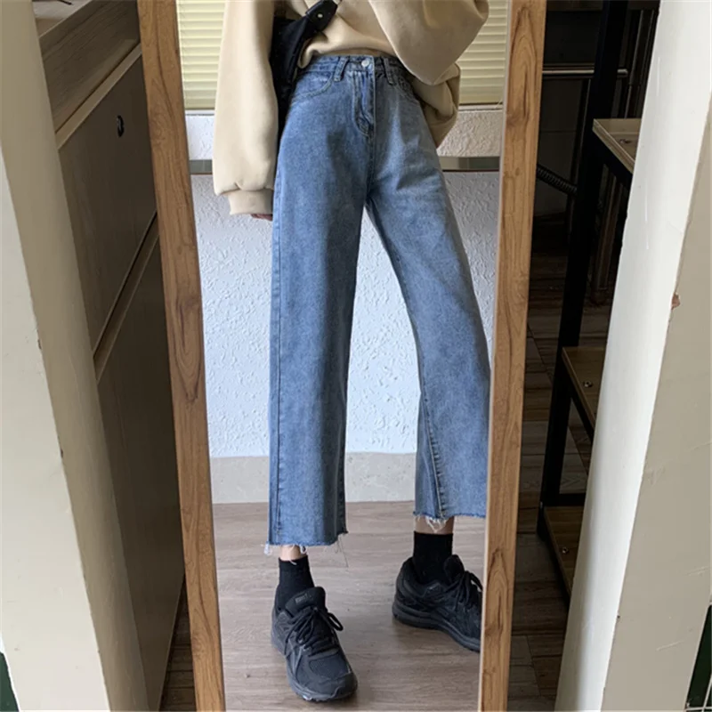 Vintage Jeans for Women 2021 Spring New Korean Style High Waist Slimming Loose All-match Cropped Straight Wide Leg Pants
Vintage Jeans for Women 2021 Spring New Korean Style High Waist Slimming Loose All-match Cropped Straight Wide Leg Pants