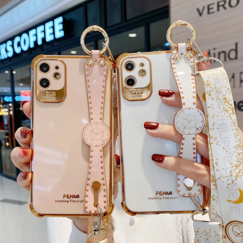Electroplating Wristband bracket Phone Cases For IPhone 12 Mini 12 Pro Max 11 Pro X XR XS Max Soft Cover For Iphone 7 8 P SE2020
Electroplating Wristband bracket Phone Cases For IPhone 12 Mini 12 Pro Max 11 Pro X XR XS Max Soft Cover For Iphone 7 8 P SE2020