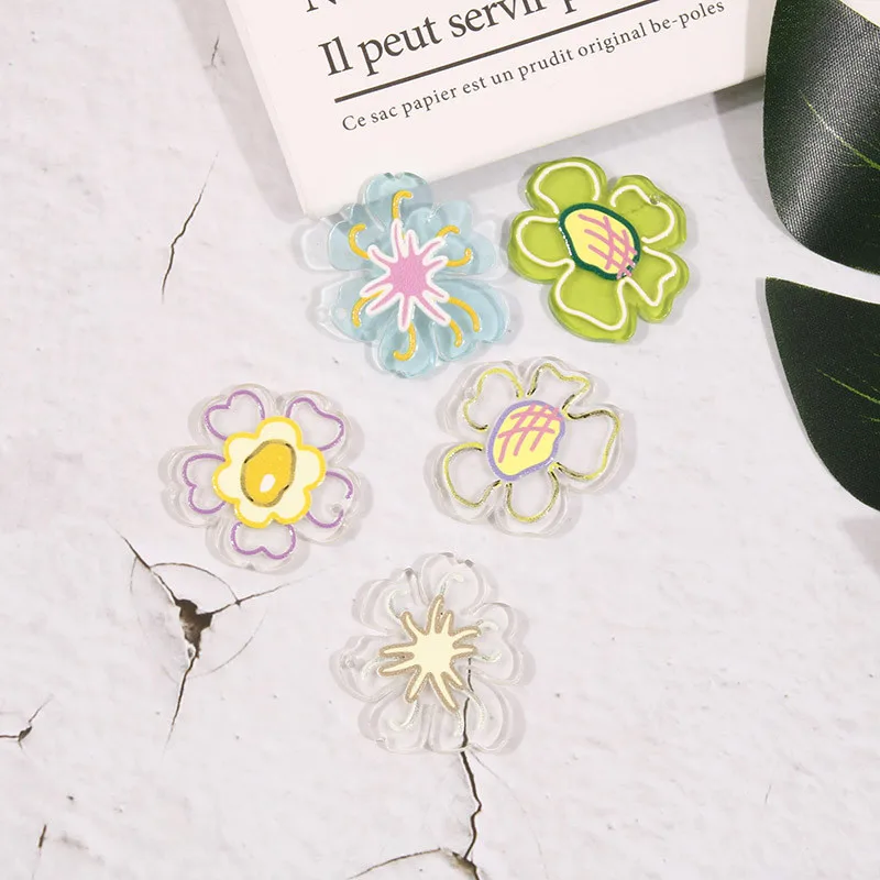Summer style 30pcs/lot color flowers pattern print cartoon florals shape acrylic beads diy jewelry earring/garment accessory 
Summer style 30pcs/lot color flowers pattern print cartoon florals shape acrylic beads diy jewelry earring/garment accessory