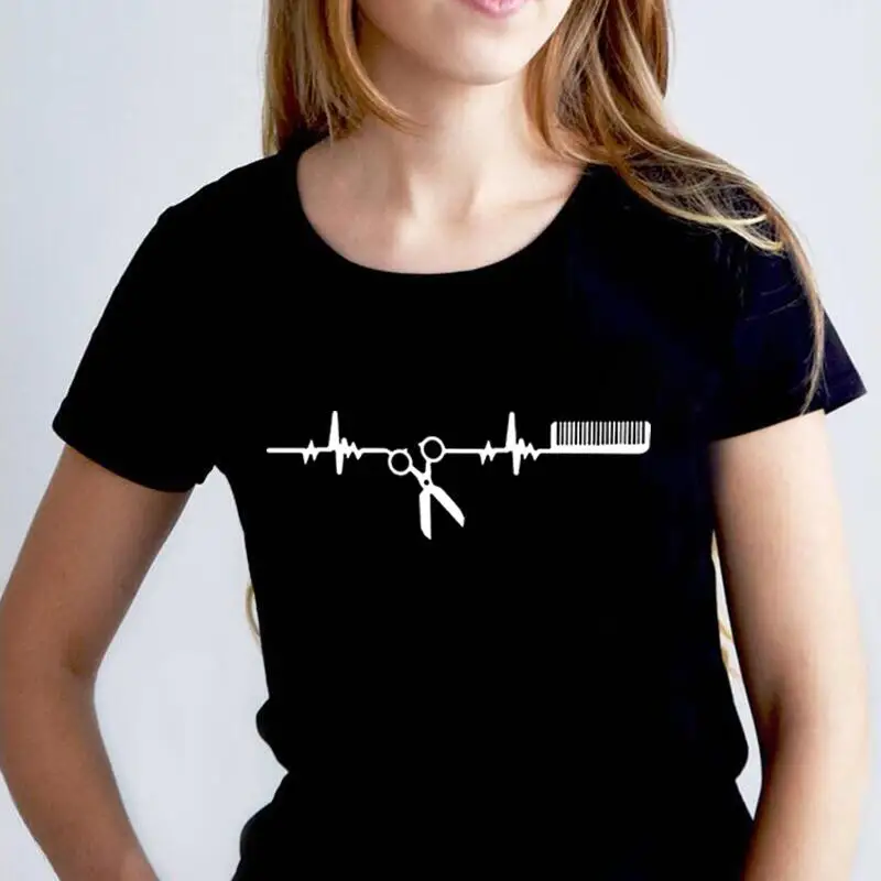 Summer Short Sleeve Casual Tee Shirt Femme Cotton Plus Size T Shirt Women Tops Fashion Hairdressing Hearbeat Barber Print Tshirt
Summer Short Sleeve Casual Tee Shirt Femme Cotton Plus Size T Shirt Women Tops Fashion Hairdressing Hearbeat Barber Print Tshirt