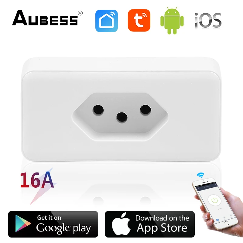 1PC Tuya Wifi Smart Socket Brazil Plug 16A tuya/smart life APP Remote Control Voice Control Work with Alexa Google Home
1PC Tuya Wifi Smart Socket Brazil Plug 16A tuya/smart life APP Remote Control Voice Control Work with Alexa Google Home