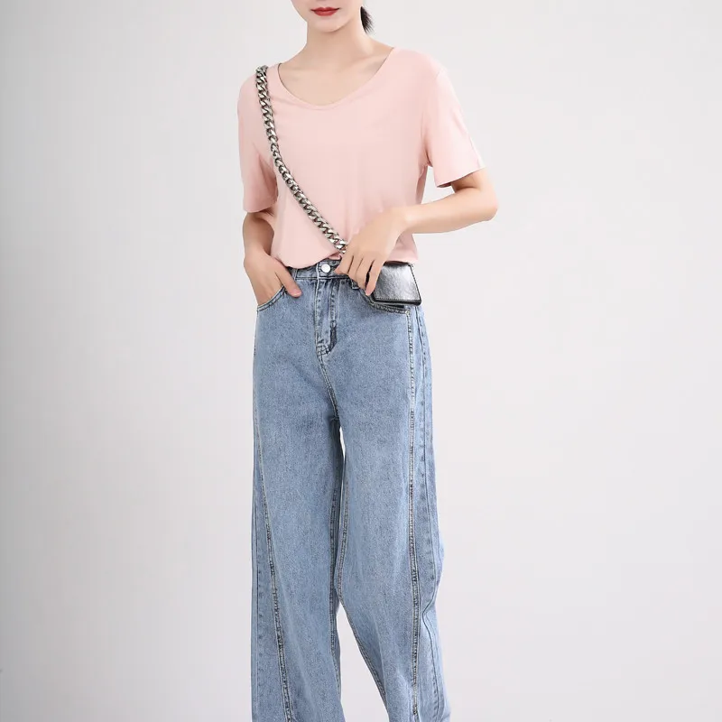 Fashion 2020 Summer Solid Color Simple T-shirt Women O Neck Short Sleeve Casual Tee Top Korean Clothes
Fashion 2020 Summer Solid Color Simple T-shirt Women O Neck Short Sleeve Casual Tee Top Korean Clothes