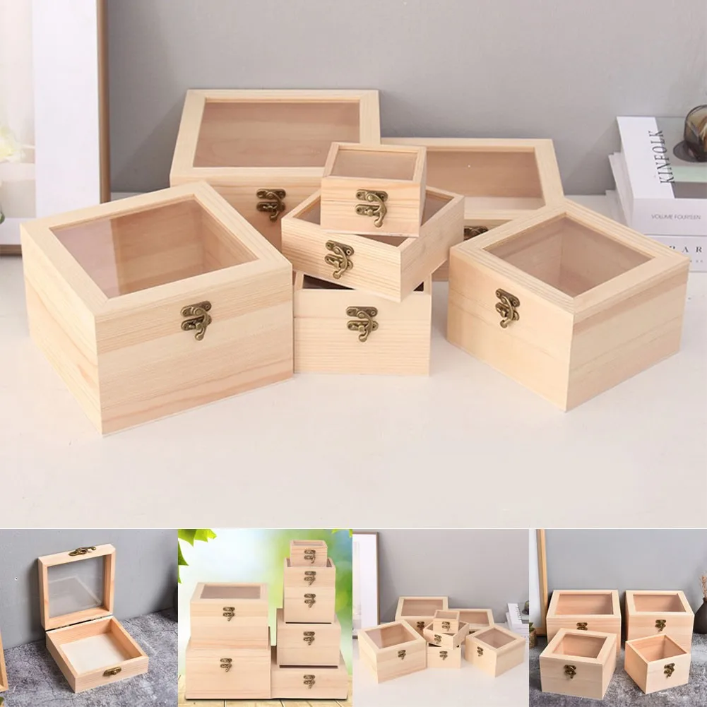 3 Size Wooden Square Hinged Storage Boxes Craft Gift Storage Container Dust Jewelry Box Simple With Lock Jewelry Box
3 Size Wooden Square Hinged Storage Boxes Craft Gift Storage Container Dust Jewelry Box Simple With Lock Jewelry Box