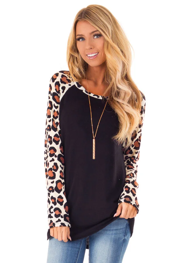 Fall 2020 new women's leopard print splicing long sleeve T-shirt round neck loose top
Fall 2020 new women's leopard print splicing long sleeve T-shirt round neck loose top