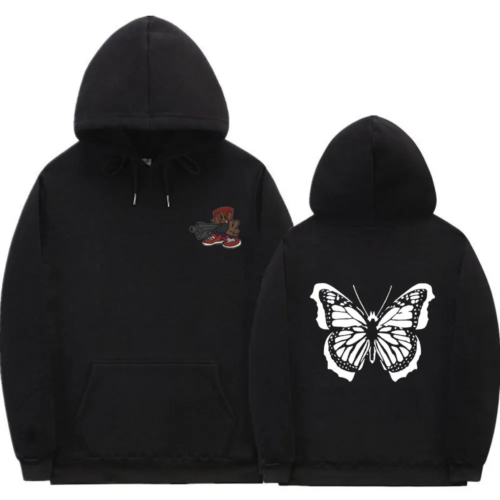 Awesome Playboi Carti Hip Hop Double Sided Print Hoodie 2pac Rap Hoodies Fashion Black White Butterfly Graphics Men Sweatshirt
Awesome Playboi Carti Hip Hop Double Sided Print Hoodie 2pac Rap Hoodies Fashion Black White Butterfly Graphics Men Sweatshirt