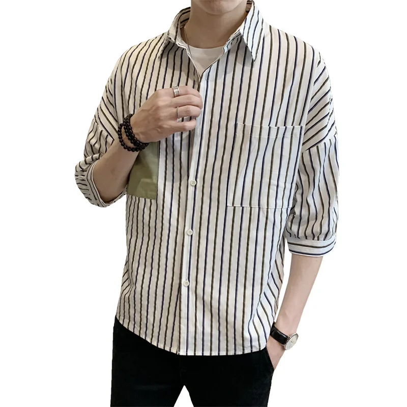 Summer Cotton Linen Shirt Men's Slim Fashion Casual Shirt Men Korean Pocket Striped Shirts Mens Society Dress Shirt M-XL
Summer Cotton Linen Shirt Men's Slim Fashion Casual Shirt Men Korean Pocket Striped Shirts Mens Society Dress Shirt M-XL
