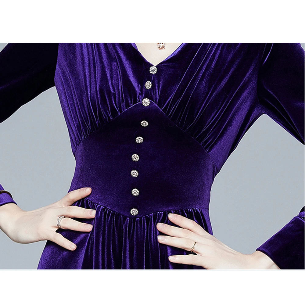 Simgent Winter Dress Women Long Sleeve V-Neck Elegant Vintage Ruched French Midi Long Dress Vestidos Robe Femme SG011161
Simgent Winter Dress Women Long Sleeve V-Neck Elegant Vintage Ruched French Midi Long Dress Vestidos Robe Femme SG011161