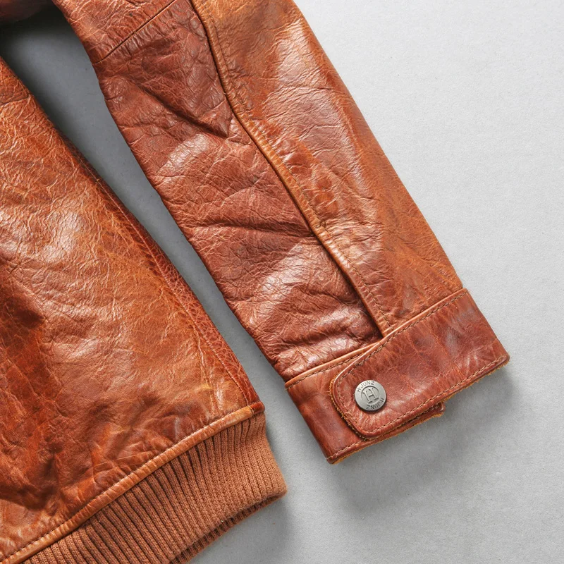 Brown Leather Men's Simple Genuine Vintage Classic Cowskin Motorcycle Rider Jacket for Male European American Style Coat
Brown Leather Men's Simple Genuine Vintage Classic Cowskin Motorcycle Rider Jacket for Male European American Style Coat
