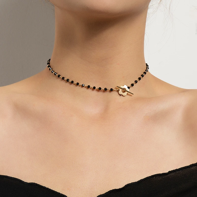 Crystal Bead Chokers Necklaces for Women Boho Flower Beads Neck Chains Vintage Buckle Short Chain Fashion Jewelry On The Neck
Crystal Bead Chokers Necklaces for Women Boho Flower Beads Neck Chains Vintage Buckle Short Chain Fashion Jewelry On The Neck