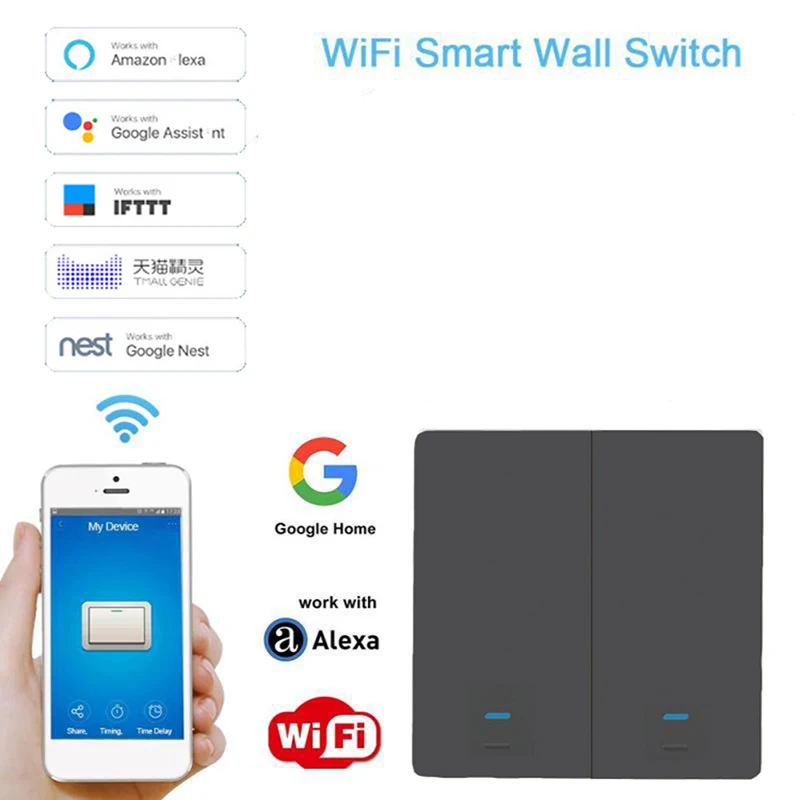1/2/3 Gang Tuya Wifi Smart Wall Touch Switch 90V-250V EU/UK Smart Home Wall Button Voice Control Works With Alexa/Google Home
1/2/3 Gang Tuya Wifi Smart Wall Touch Switch 90V-250V EU/UK Smart Home Wall Button Voice Control Works With Alexa/Google Home