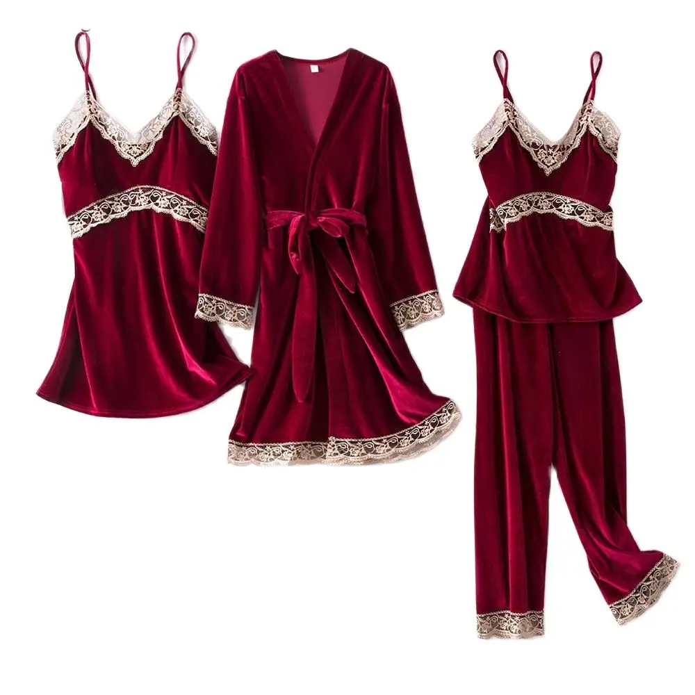 Модные бархатные теплые зимние пижамные комплекты из 4 предметов 2021, женский сексуальный кружевной халат, пижамный комплект, ночное белье б...
Модные бархатные теплые зимние пижамные комплекты из 4 предметов 2021, женский сексуальный кружевной халат, пижамный комплект, ночное белье б...