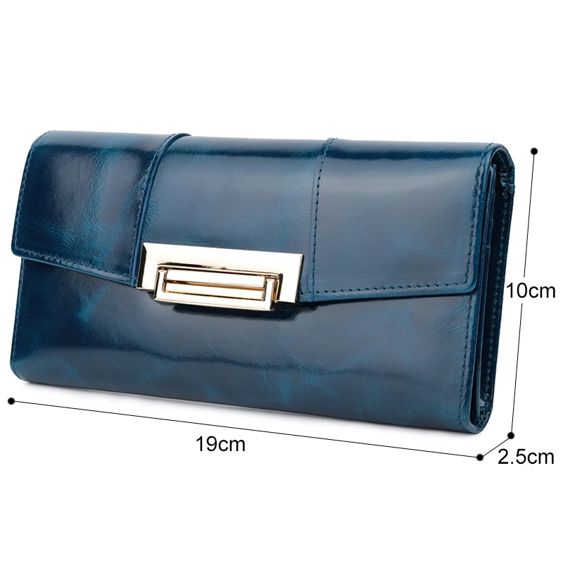 Genuine Leather Women Wallet Female Purse Long Coin wallet Cell Phone Pocket Women Purses Hasp Oil Wax Leather Purse Money Bag
Genuine Leather Women Wallet Female Purse Long Coin wallet Cell Phone Pocket Women Purses Hasp Oil Wax Leather Purse Money Bag