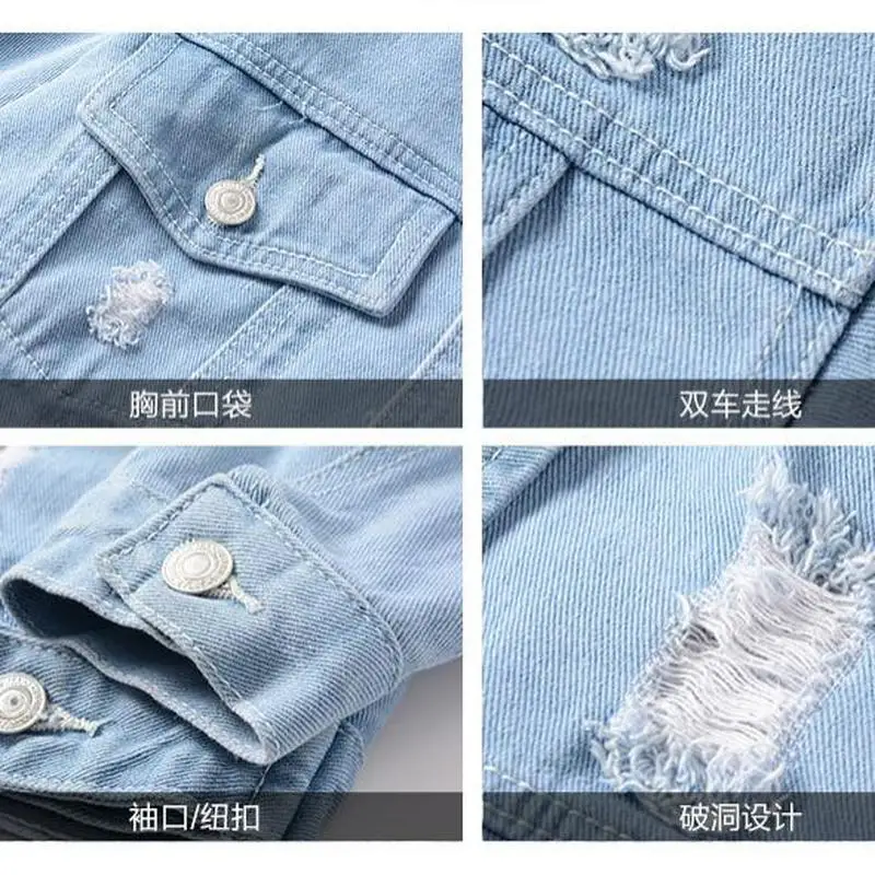 New Spring Autumn Solid Casual Slim Mens Denim Jacket Bomber Jacket Men Tearing Hole Cowboy Men's Jean Jacket Chaqueta Hombre
New Spring Autumn Solid Casual Slim Mens Denim Jacket Bomber Jacket Men Tearing Hole Cowboy Men's Jean Jacket Chaqueta Hombre