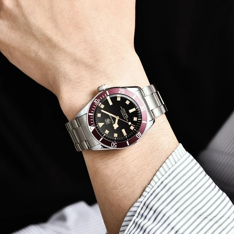 BENYAR Black Mens Watches 2021 Brand Luxury Mechanical Watch Men Automatic Wristwatch 100M Waterproof Luminous Stainless Steel
BENYAR Black Mens Watches 2021 Brand Luxury Mechanical Watch Men Automatic Wristwatch 100M Waterproof Luminous Stainless Steel