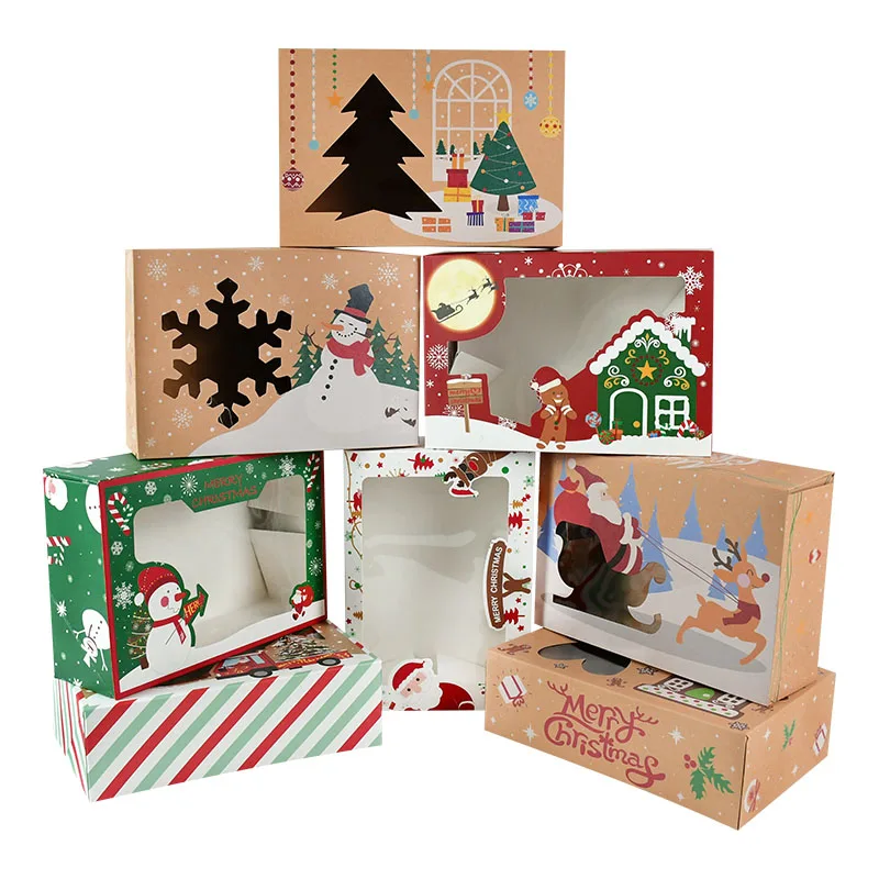 4pcs Christmas Kraft Paper Gift Box With Window Santa Claus Candy Cookie Packaging Box New Year Party Decoration Kids Favor Gift
4pcs Christmas Kraft Paper Gift Box With Window Santa Claus Candy Cookie Packaging Box New Year Party Decoration Kids Favor Gift