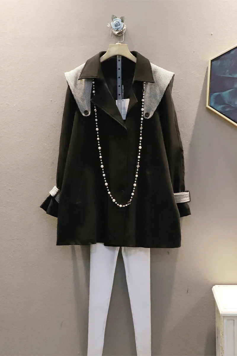 QING MO Women Temperament Coat 2021 Spring Women Patchwork Coat With Sashes Female Plus Size Slim Coat ZQY6693
QING MO Women Temperament Coat 2021 Spring Women Patchwork Coat With Sashes Female Plus Size Slim Coat ZQY6693