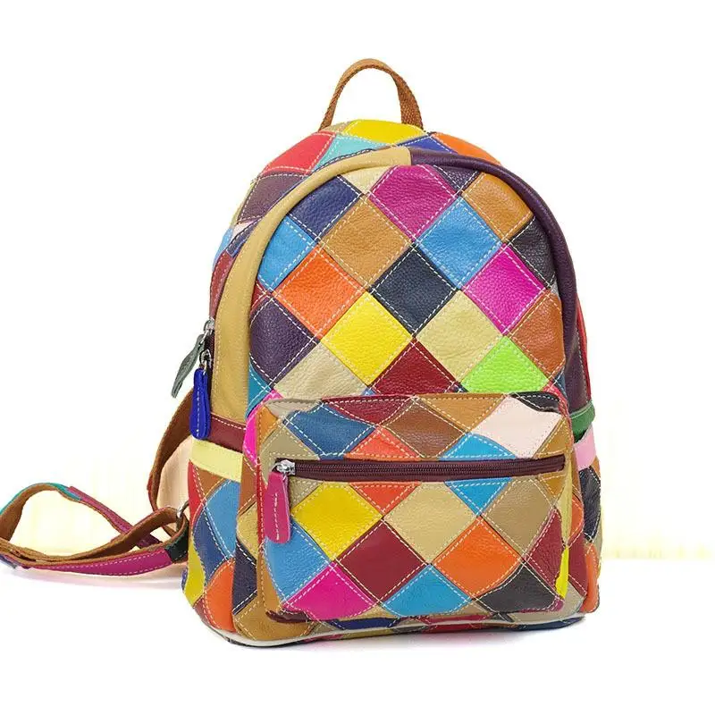 2021 Fashion Genuine Leather Colorful Plaid Zipper Soft Handle Vintage Leisure Panelled Large Capacity Women Backpack
2021 Fashion Genuine Leather Colorful Plaid Zipper Soft Handle Vintage Leisure Panelled Large Capacity Women Backpack