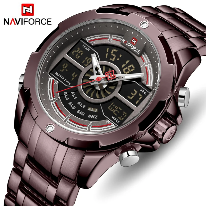 Top Brand NAVIFORCE Mens Dual Display Watches Men Fashion Luxury Business Quartz Watch Male Analog Digital Waterproof Wristwatch
Top Brand NAVIFORCE Mens Dual Display Watches Men Fashion Luxury Business Quartz Watch Male Analog Digital Waterproof Wristwatch