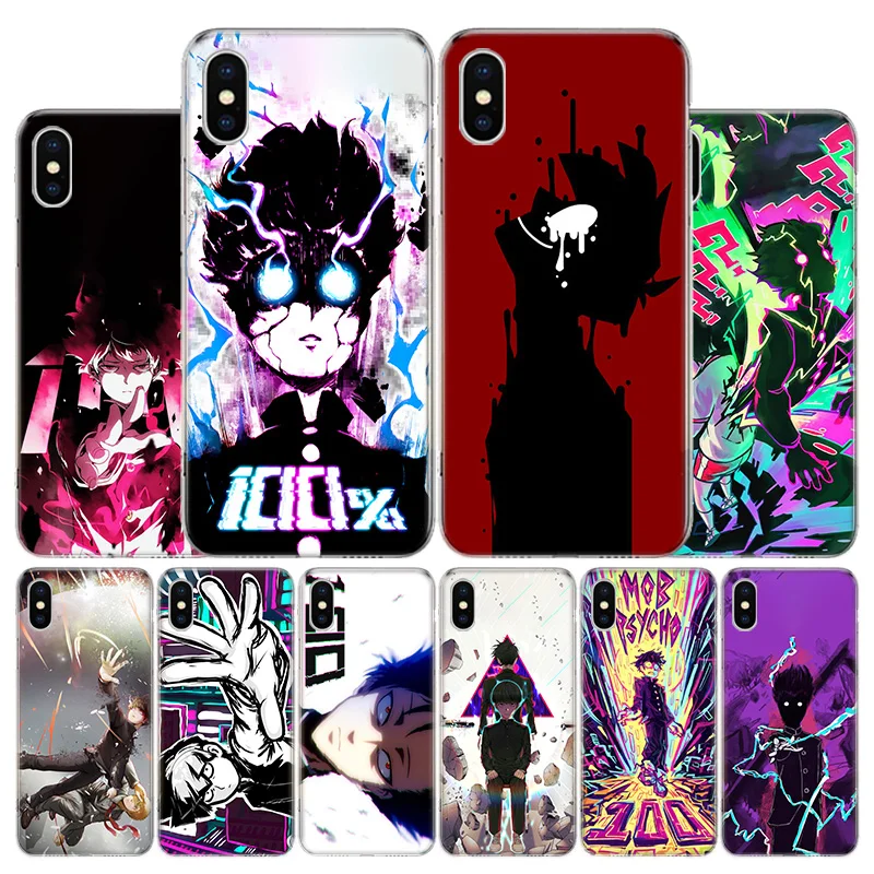 

Mob Psycho 100 Anime Cover Phone Case For Apple iPhone 11 12 13 Pro XR X XS Max 7 8 6 6S Plus + Mini 5S SE Print Shell Coque