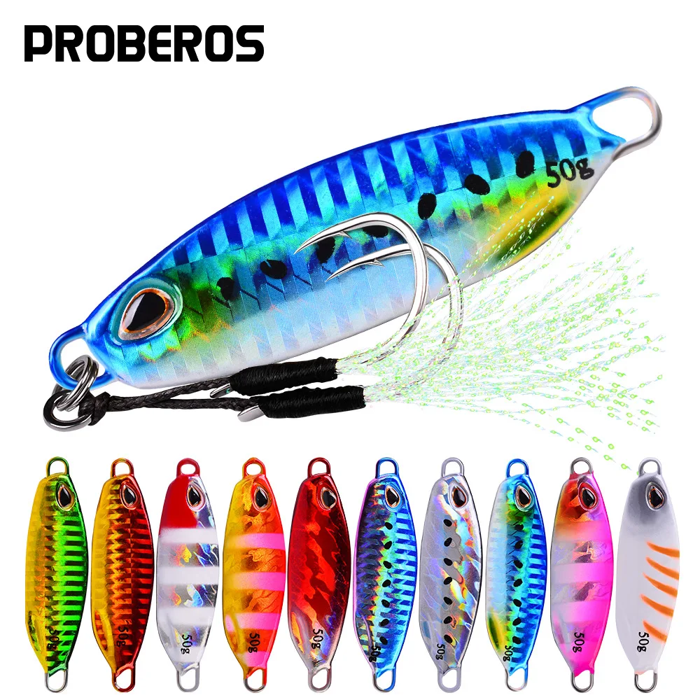 

PROBEROS New Fishing Lure DRAGER Slow Cast Metal Jig Jigging Spoon 10g-50g Artificial Bait Shore Casting Jig Fishing Tackle