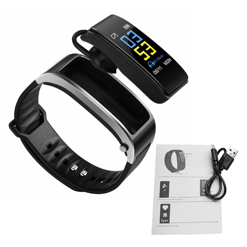 New Y3Plus 2-in-1 Color Screen Plating Wireless Bluetooth 4.1 Headset Heart Rate Sleep Monitoring Sports Smart Watch Wristband 
New Y3Plus 2-in-1 Color Screen Plating Wireless Bluetooth 4.1 Headset Heart Rate Sleep Monitoring Sports Smart Watch Wristband