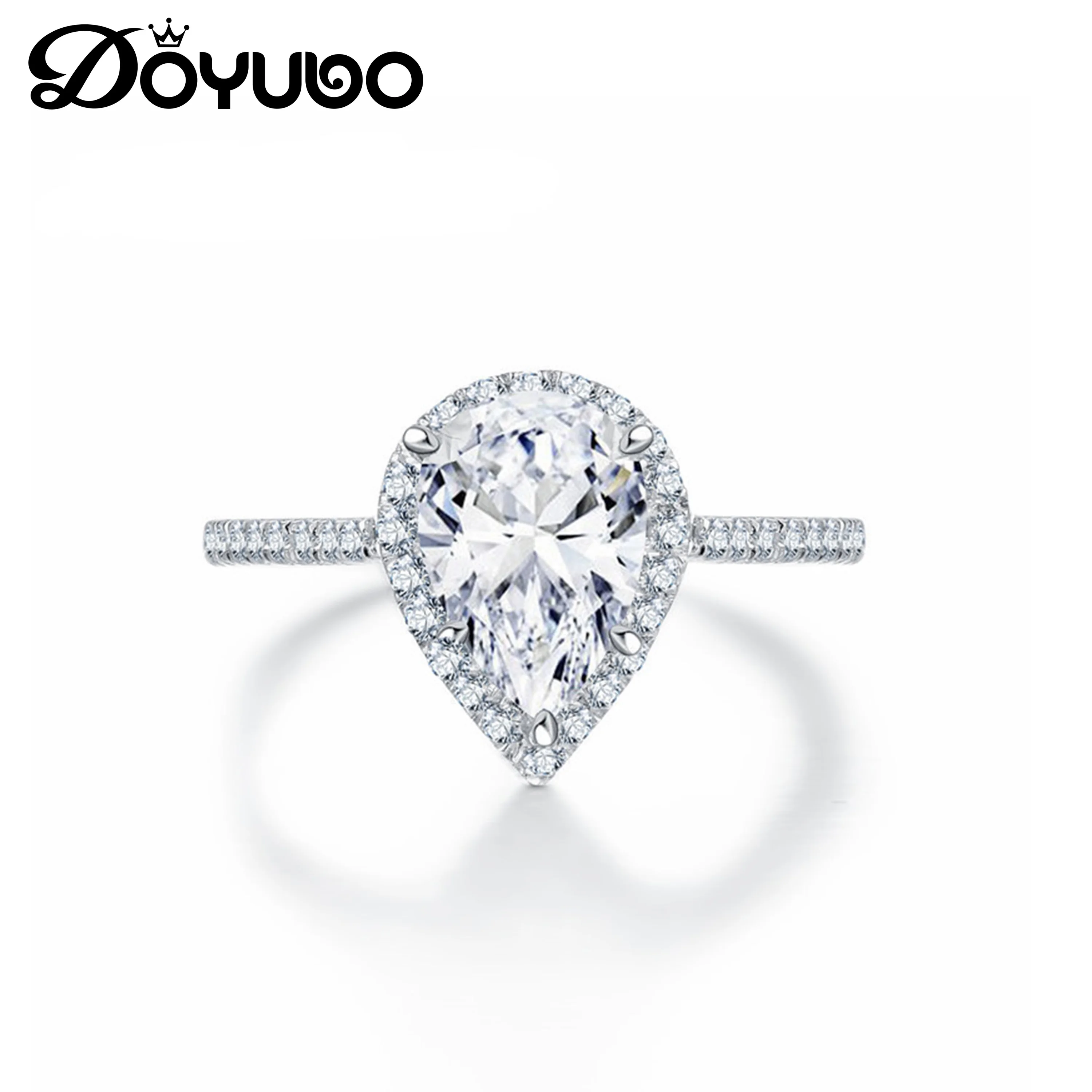DOYUBO Women's Pure Silver 2 Carat Pear Shape Sona Diamond Engagement Ring Lover Silver Wedding Rings Jewelry Finger Ring VB429
DOYUBO Women's Pure Silver 2 Carat Pear Shape Sona Diamond Engagement Ring Lover Silver Wedding Rings Jewelry Finger Ring VB429